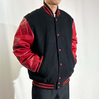 ～00's STEWART&STRAUSS 無地 レザー切替 メルトン スタジャン