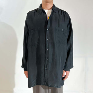 90's  ROBERT STOCK ブラック シルク L/Sシャツ