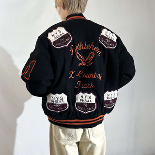 80's HOLLOWAY 裏キルティング メルトン ウール ブルゾン ジャケット