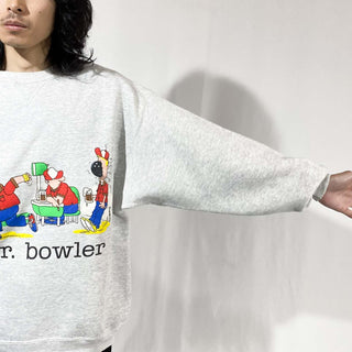 80's Hanes "made in USA" mr.bowler コミック プリント スウェット シャツ
