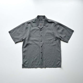 00's HAGGAR レーヨン×ポリエステル オープンカラー チェック S/Sシャツ