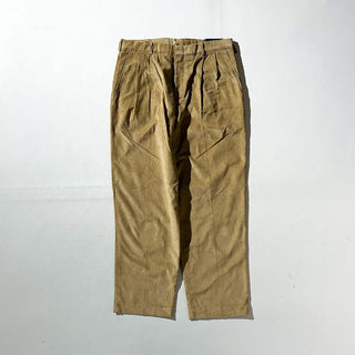 90's～ "deadstock" LANDS' END ２タック コーデュロイ パンツ (BRONZE 33×30)