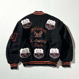 80's HOLLOWAY 裏キルティング メルトン ウール ブルゾン ジャケット