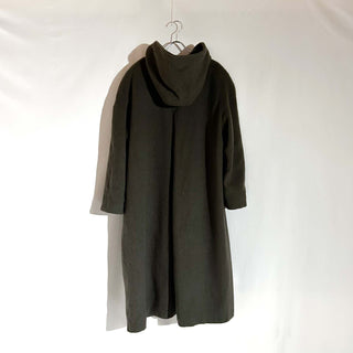 ～90's "made in Russia" オリーブ フーデッド メルトン ロング コート