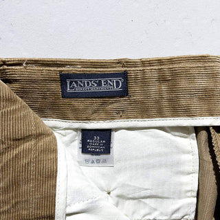 90's～ "deadstock" LANDS' END ２タック コーデュロイ パンツ (BRONZE 33×30)