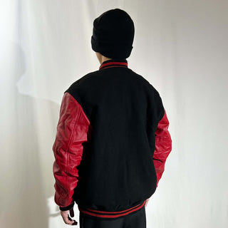 ～00's STEWART&STRAUSS 無地 レザー切替 メルトン スタジャン