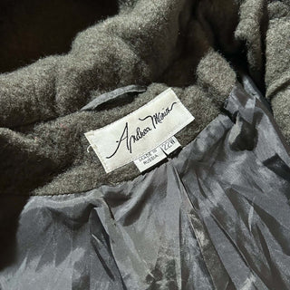 ～90's "made in Russia" オリーブ フーデッド メルトン ロング コート