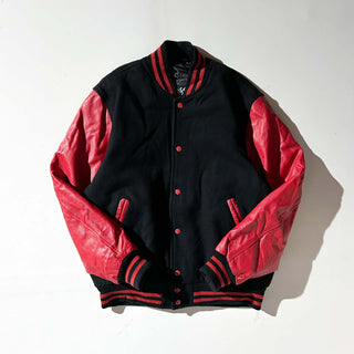 ～00's STEWART&STRAUSS 無地 レザー切替 メルトン スタジャン