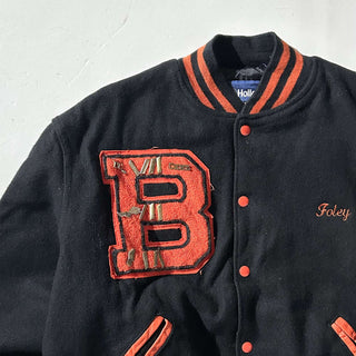 80's HOLLOWAY 裏キルティング メルトン ウール ブルゾン ジャケット