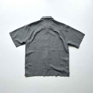 00's HAGGAR レーヨン×ポリエステル オープンカラー チェック S/Sシャツ