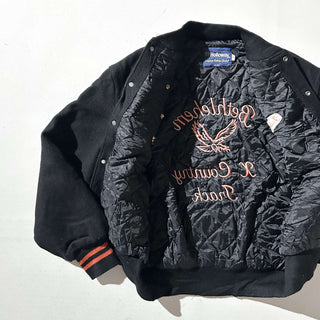 80's HOLLOWAY 裏キルティング メルトン ウール ブルゾン ジャケット