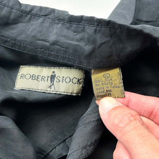 90's  ROBERT STOCK ブラック シルク L/Sシャツ