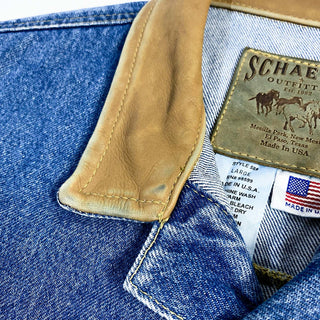 90's～ "made in USA" SCHAEFER OUTFITTER レザー切替 ウエスタン デニムジャケット