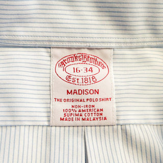 00's Brooks Brothers "Supima Cotton" ストライプ ブロードクロス ボタンダウン L/Sシャツ