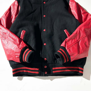 ～00's STEWART&STRAUSS 無地 レザー切替 メルトン スタジャン