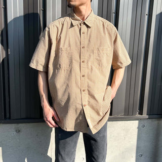 00's Eddie Bauer シアサッカー チェック レギュラーカラー S/Sシャツ