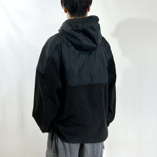 90's～00's Sierra Pacific ブラック ナイロン×フリース 切替 ハーフジップ プルオーバー ジャケット