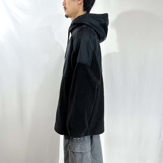 90's～00's Sierra Pacific ブラック ナイロン×フリース 切替 ハーフジップ プルオーバー ジャケット