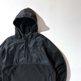 90's～00's Sierra Pacific ブラック ナイロン×フリース 切替 ハーフジップ プルオーバー ジャケット