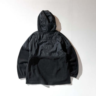 90's～00's Sierra Pacific ブラック ナイロン×フリース 切替 ハーフジップ プルオーバー ジャケット
