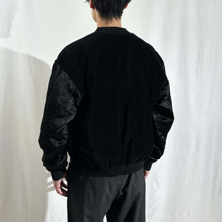 90's street wear ブラック コットン ベロア ブルゾン ジャケット