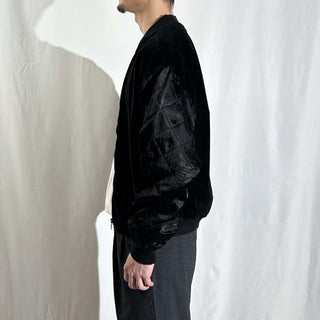90's street wear ブラック コットン ベロア ブルゾン ジャケット