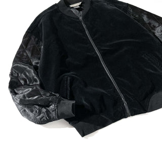 90's street wear ブラック コットン ベロア ブルゾン ジャケット