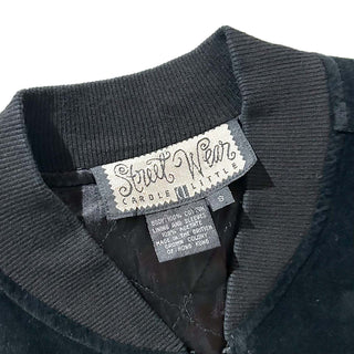 90's street wear ブラック コットン ベロア ブルゾン ジャケット