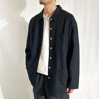 00's BILLBLASS ブラック リネン デザイン カバーオール