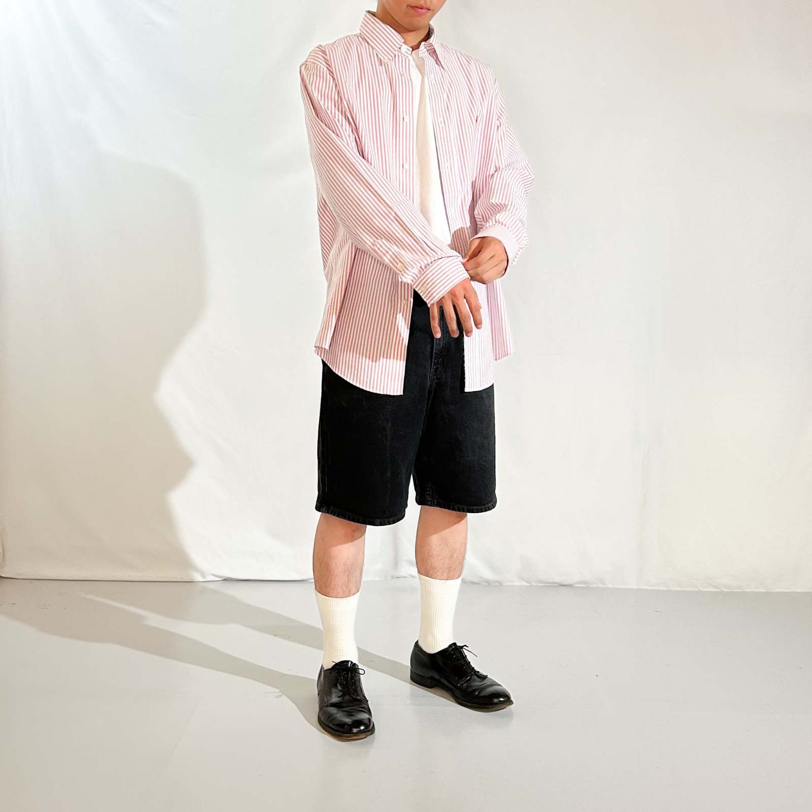 00's Brooks Brothers "Supima Cotton" ストライプ オックスフォード ボタンダウン L/Sシャツ