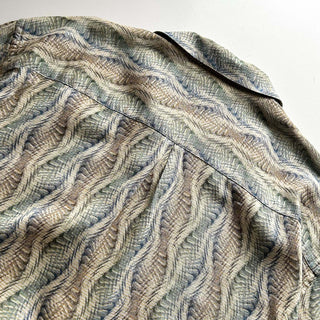 90's "fabric woven in Japan" JHANE BARNES 総柄 オープンカラー S/Sシャツ