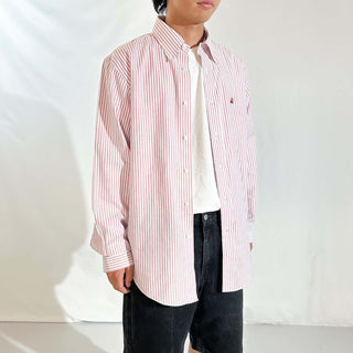 00's Brooks Brothers "Supima Cotton" ストライプ オックスフォード ボタンダウン L/Sシャツ
