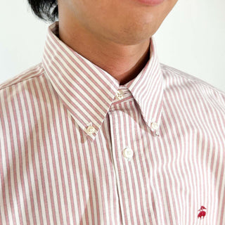 00's Brooks Brothers "Supima Cotton" ストライプ オックスフォード ボタンダウン L/Sシャツ