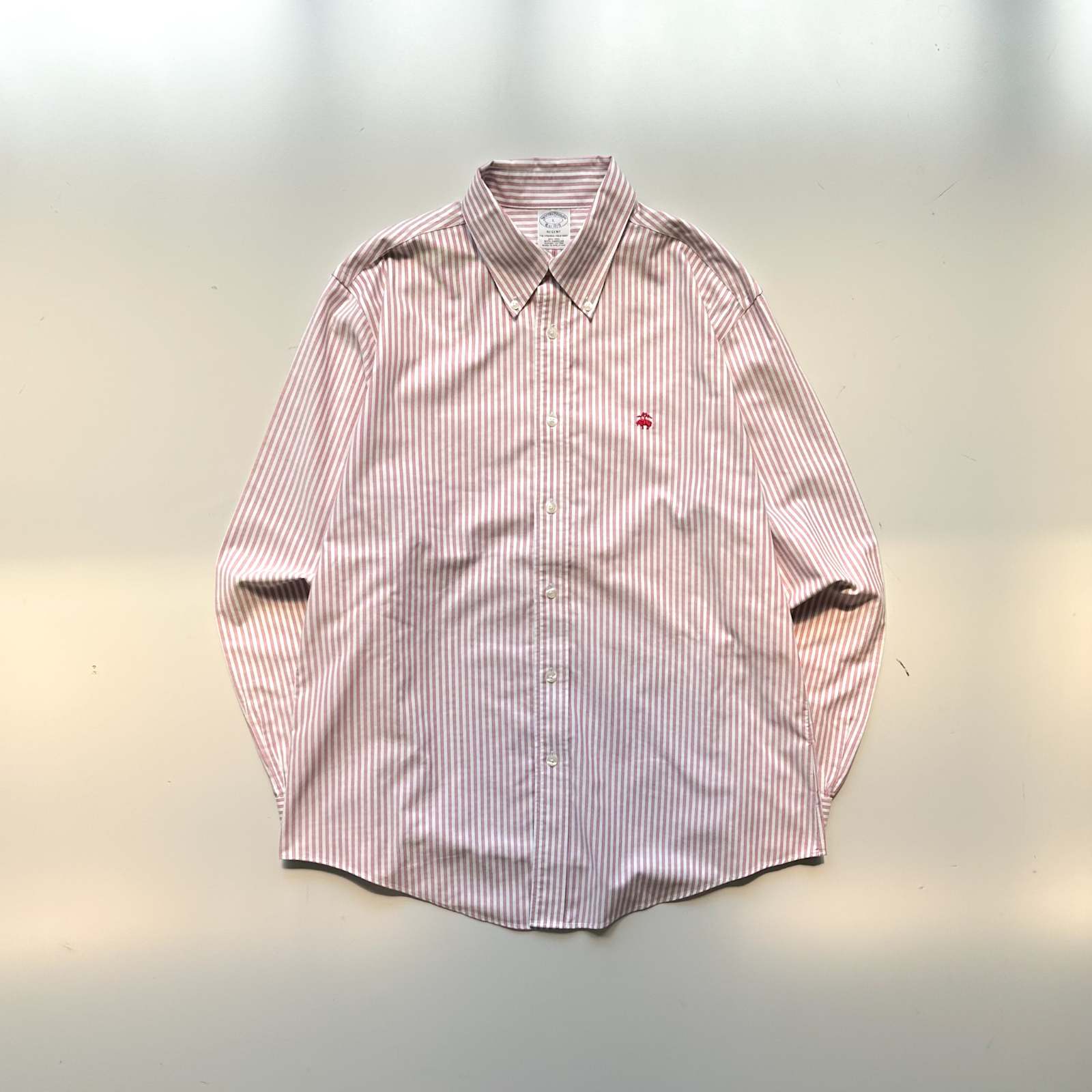 00's Brooks Brothers "Supima Cotton" ストライプ オックスフォード ボタンダウン L/Sシャツ