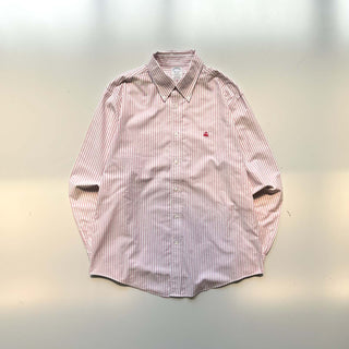 00's Brooks Brothers "Supima Cotton" ストライプ オックスフォード ボタンダウン L/Sシャツ