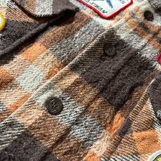 70's KINGSPORT ワッペン ウール チェック CPO シャツジャケット