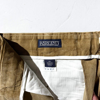 90's～ "deadstock" LANDS' END ２タック コーデュロイ パンツ (BRONZE 35×30)