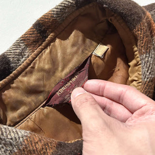 70's KINGSPORT ワッペン ウール チェック CPO シャツジャケット