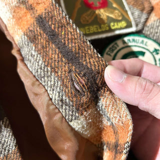 70's KINGSPORT ワッペン ウール チェック CPO シャツジャケット