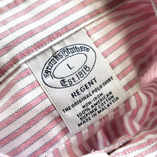 00's Brooks Brothers "Supima Cotton" ストライプ オックスフォード ボタンダウン L/Sシャツ