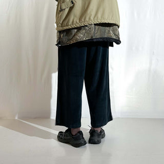 90's～00's EVERLAST ブラック ドローコード ベロア クロップド パンツ