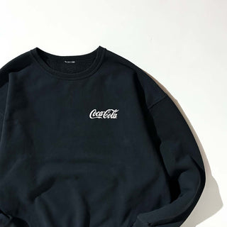 90's～ "coca cola" ブラック 企業 ワンポイント スウェット シャツ