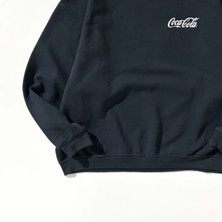 90's～ "coca cola" ブラック 企業 ワンポイント スウェット シャツ
