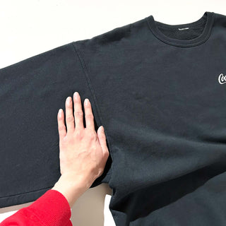 90's～ "coca cola" ブラック 企業 ワンポイント スウェット シャツ