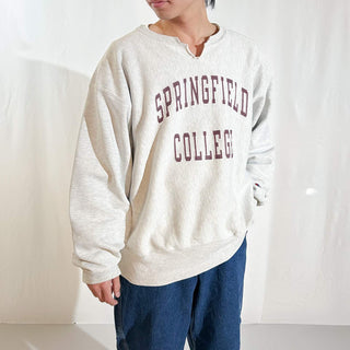 90's champion "極太アーム" リバースウィーブ カレッジ プリント スウェット シャツ