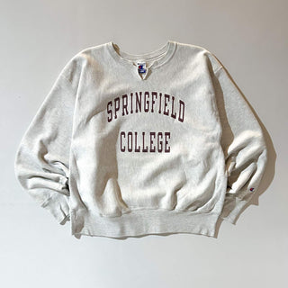 90's champion "極太アーム" リバースウィーブ カレッジ プリント スウェット シャツ