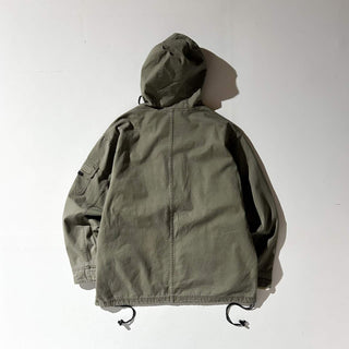 00's Eddie Bauer LEGEND "Mt. Adams Pullover" オリーブ ドローコード コットンキャンバス フィッシング ジャケット