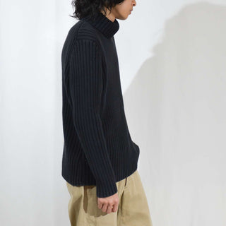 LANDS' END ラグラン タートルネック リブニットセーター