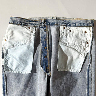 90's "made in USA" LEVI'S 501 ケミカルウォッシュ ストレート デニム パンツ