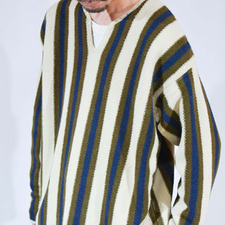 80's～ STRUCTURE Vネック ストライプニット